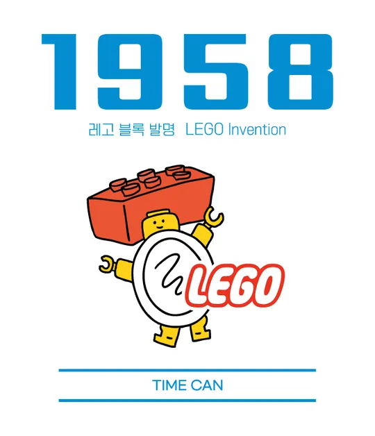 1958 라벨 — 레고 블록 발명