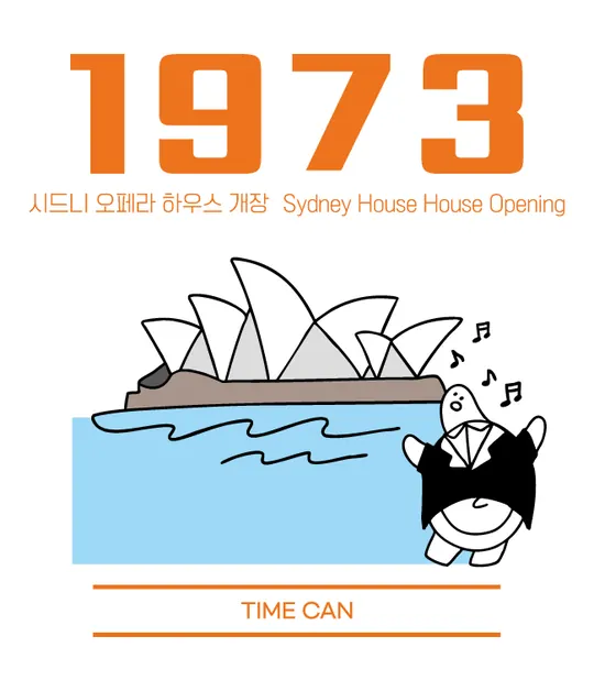 1973 라벨 — 시드니 오페라 하우스 개장