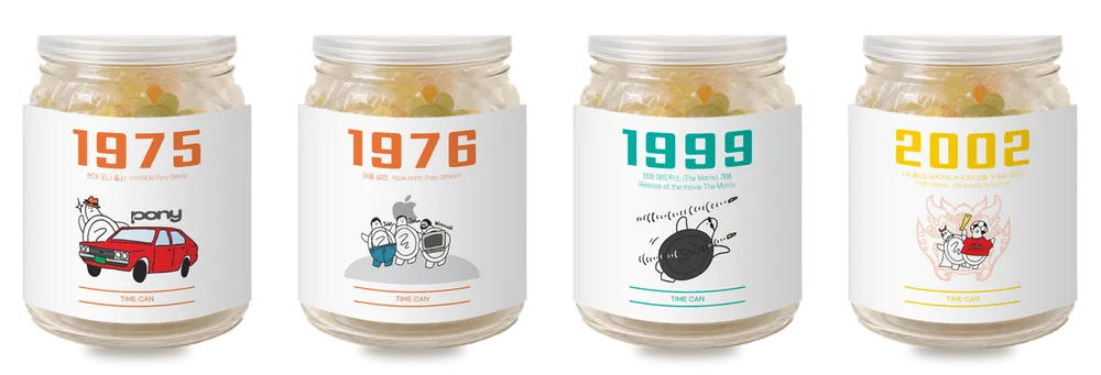 1975·1976·1999·2002 라벨의 4캔 세트